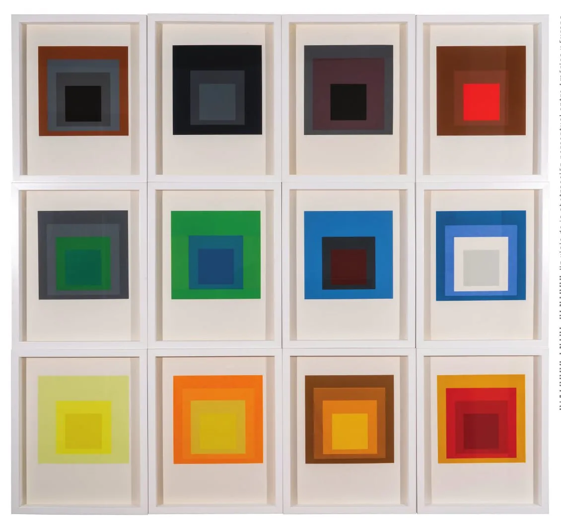 Homemage au Carré (complete set of 12 color prints) 92/125, obra de Josef Albers